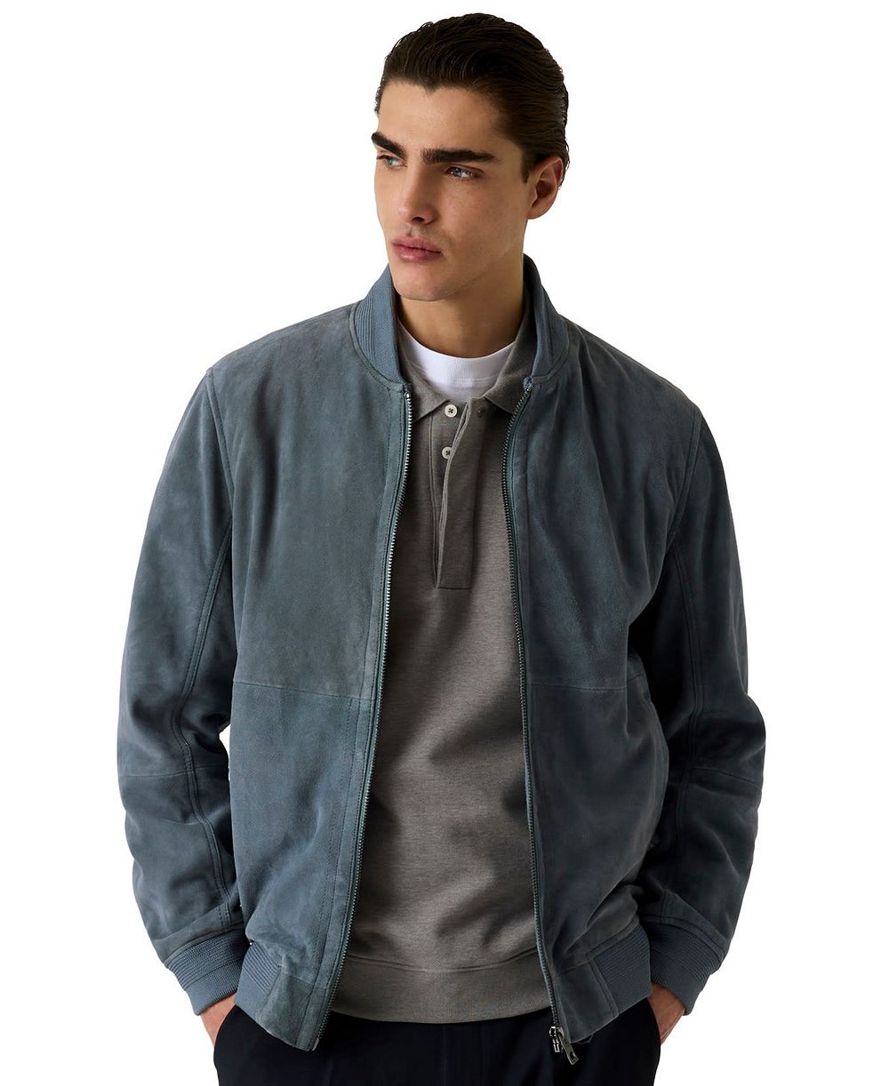 GUESS Men's Goat Suede Bomber Jacket