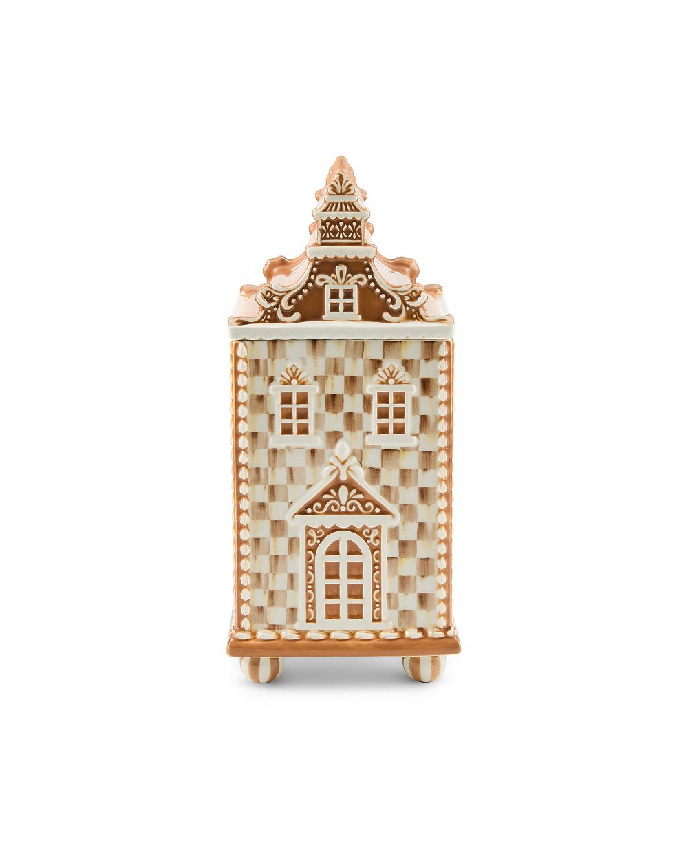 Контейнер MacKenzie-Childs Mocha Check Gingerbread средний