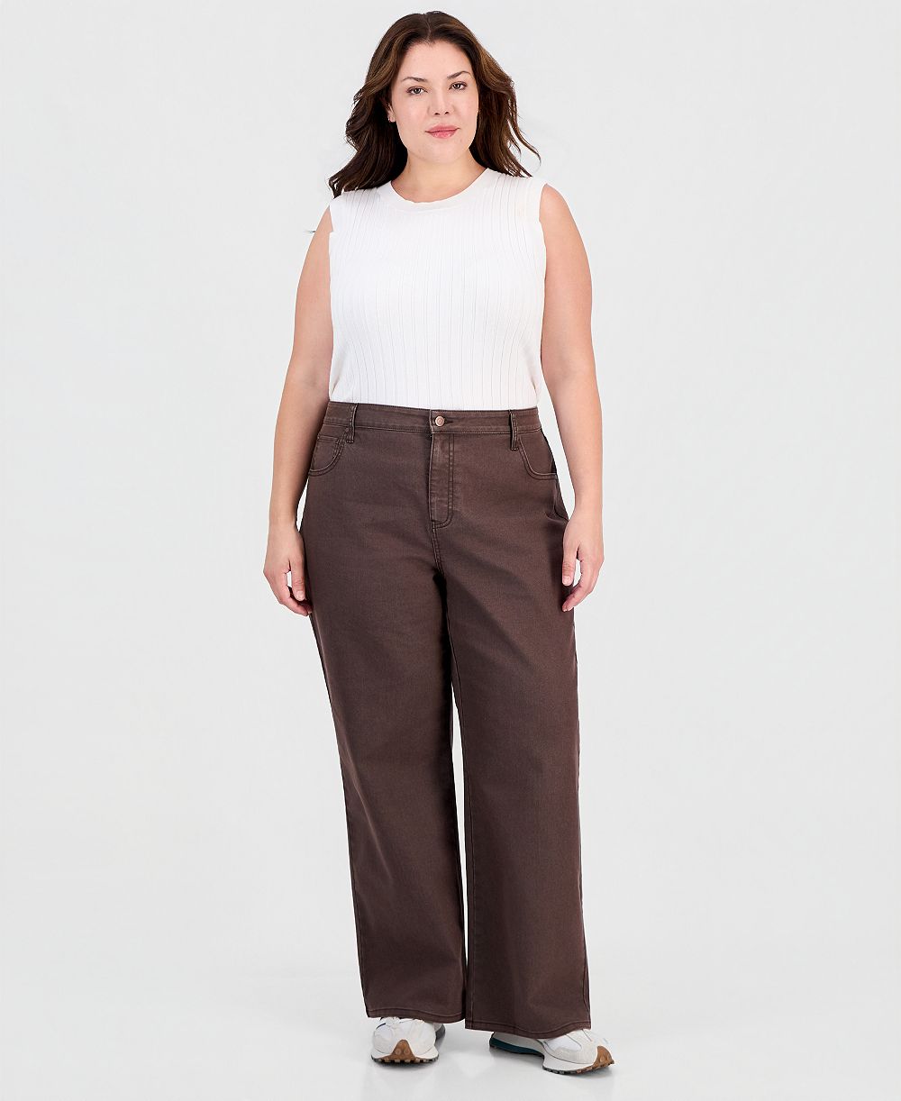 And Now This Trendy Plus Size Wide Leg Jeans, Macy's Exclusive