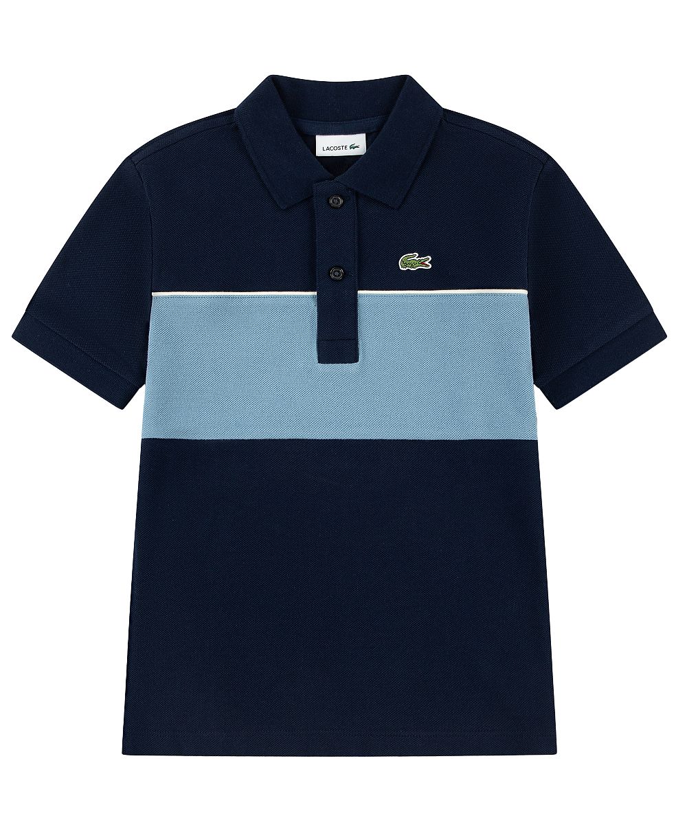 Lacoste Boys' 10-16 Short-Sleeve Chest Stripe Polo Shirt