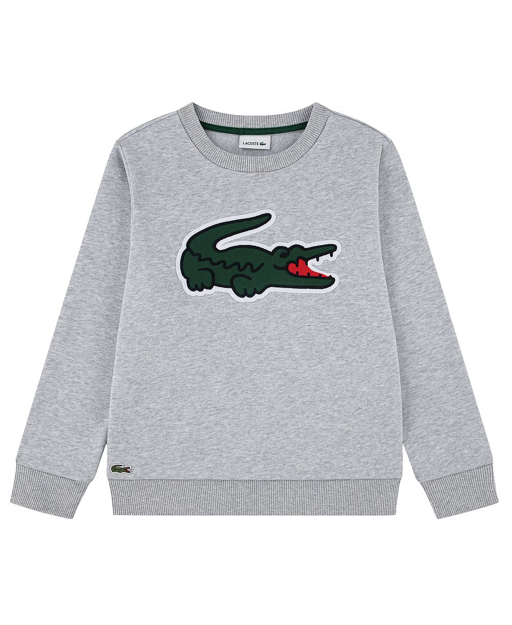 Lacoste Boys' 10-16 Long-Sleeve Bold Crocodile Sweatshirt