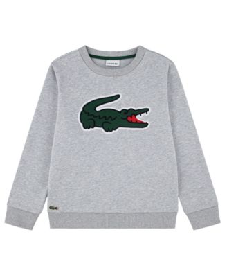 Lacoste Boys' 10-16 Long-Sleeve Bold Crocodile Sweatshirt