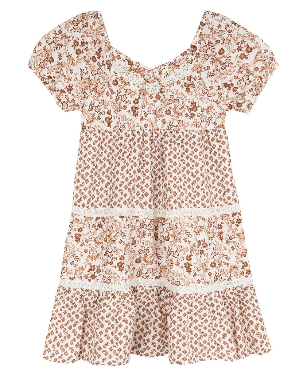 Детское платье Rare Editions 7-16 Short-Sleeve 3-Tier Skirt