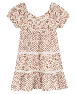 Детское платье Rare Editions 7-16 Short-Sleeve 3-Tier Skirt