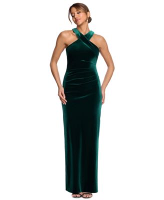 XSCAPE Women's Velvet Halter Gown