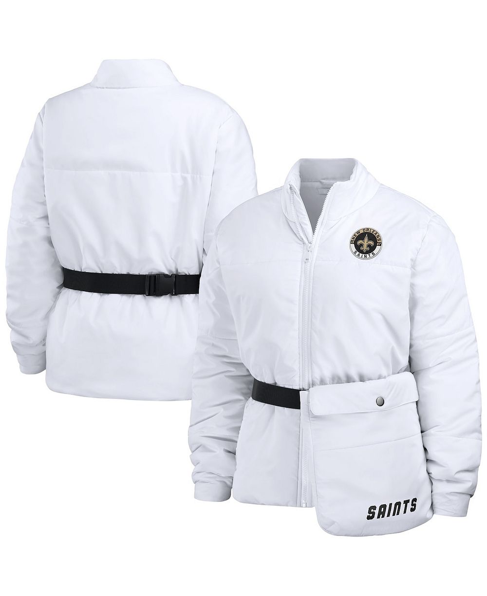 WEAR by Erin Andrews Women's White New Orleans Saints Packaway Full-Zip Puffer Jacket