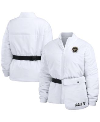 Женская ветровка WEAR by Erin Andrews White New Orleans Saints Packaway Full-Zip Puffer