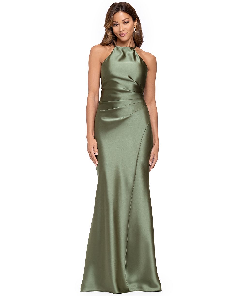 XSCAPE Women's Satin Halter Gown
