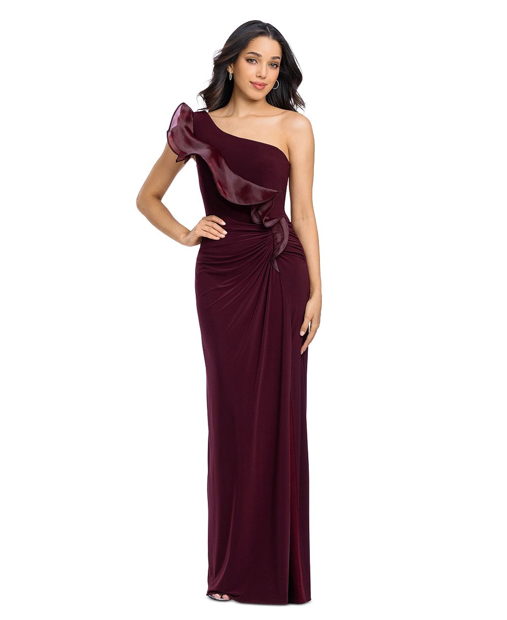 Женское вечернее платье Betsy & Adam Women's One-Shoulder Gown