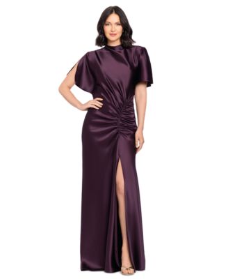 Betsy & Adam Women's Flutter-Sleeve Gown
