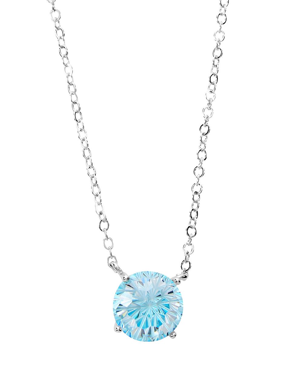 Macy's Sterling Silver Starlight Cubic Zirconia Solitaire Necklace