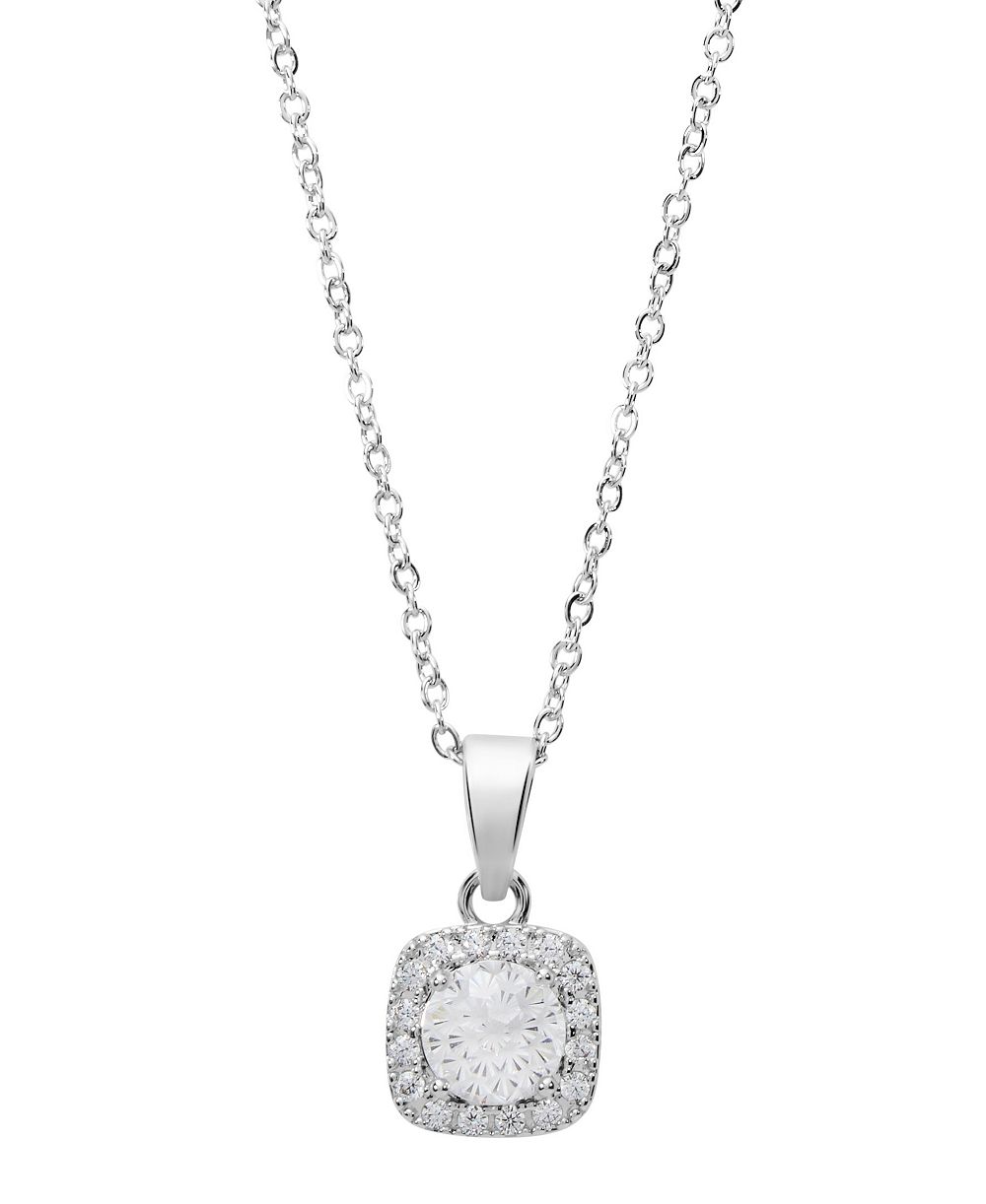 Ожерелье Macy's Sterling Silver Cubic Zirconia Halo