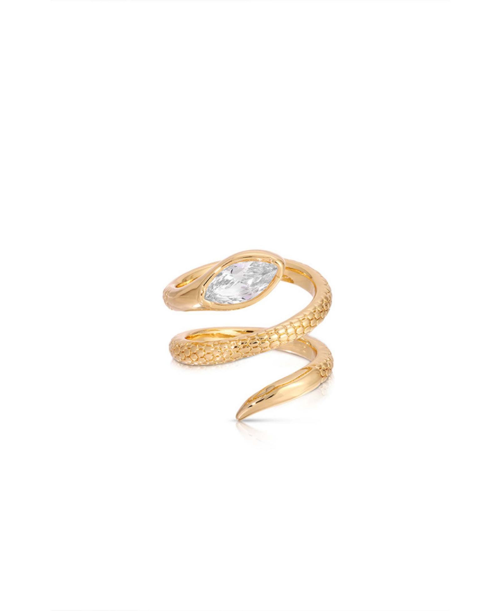 Кольцо ETTIKA с позолотой Marquise Coiled