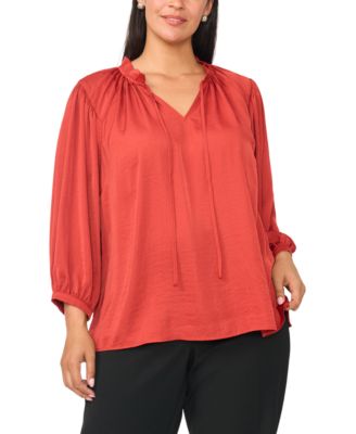 Vince Camuto Plus Size Raglan-Sleeve Peasant Blouse