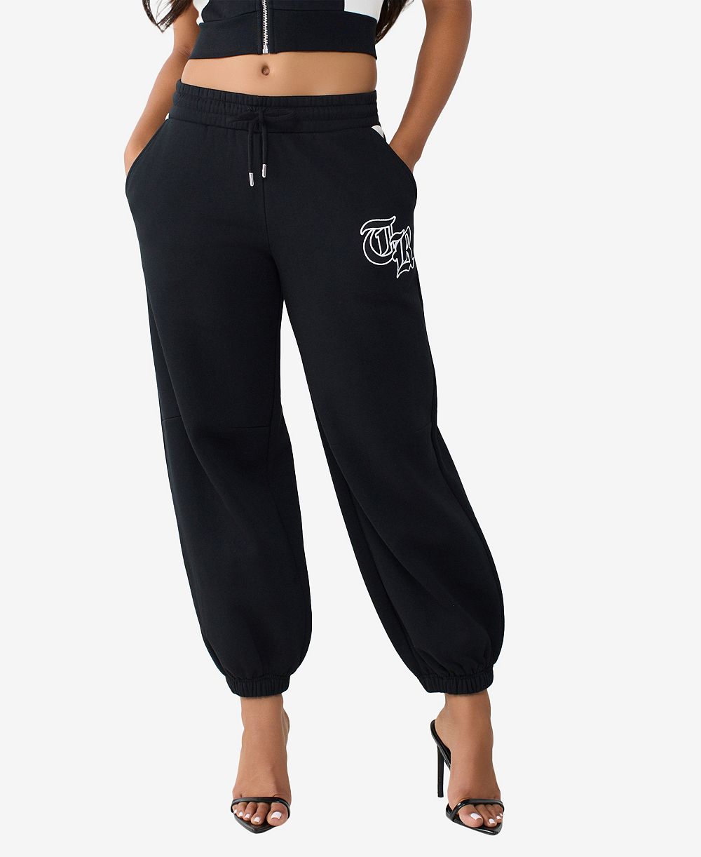 True Religion Women's Contrast-Paneled Baggy Joggers