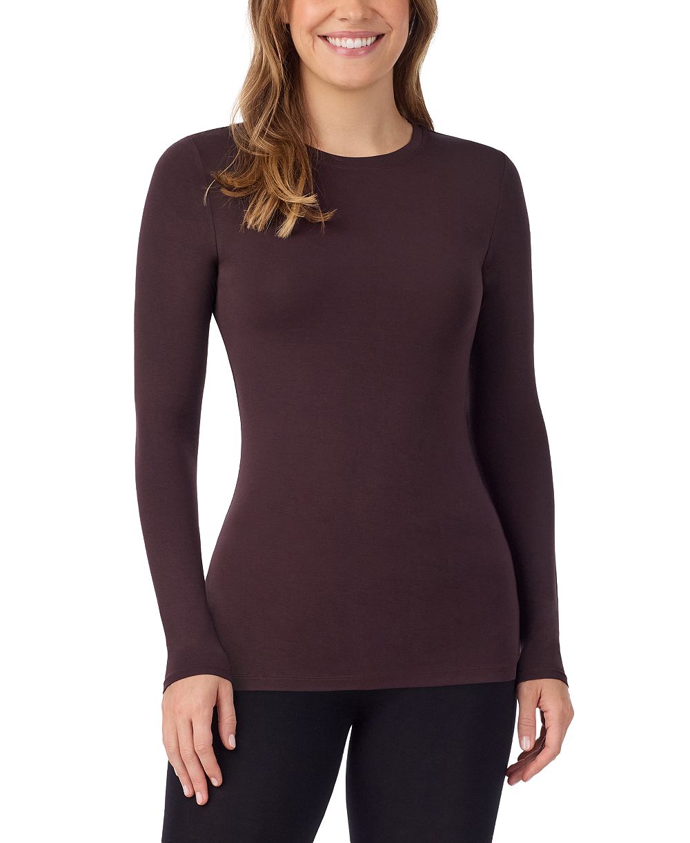 Cuddl Duds Women's Softwear with Stretch Long-Sleeve Crewneck Top