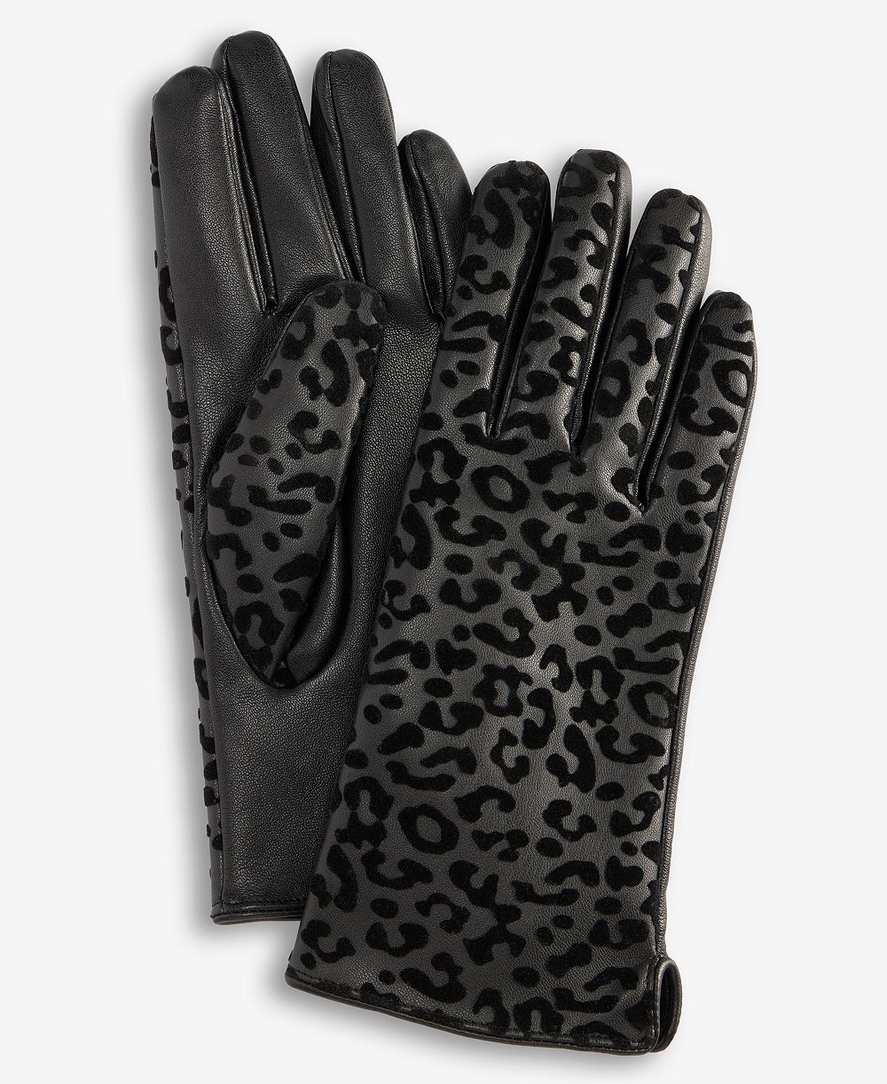 I.N.C. International Concepts Women's Leopard-Print Flocked Gloves, Macy's Exclusive