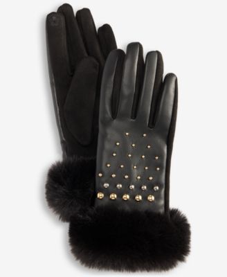 I.N.C. International Concepts Women's Cut and Sew Studded Gloves, Macy's Exclusive