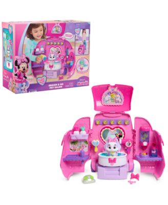 Minnie Mouse Groom & Go Pet Salon Lights and Sounds 16-Piece Playset, Ages 3+