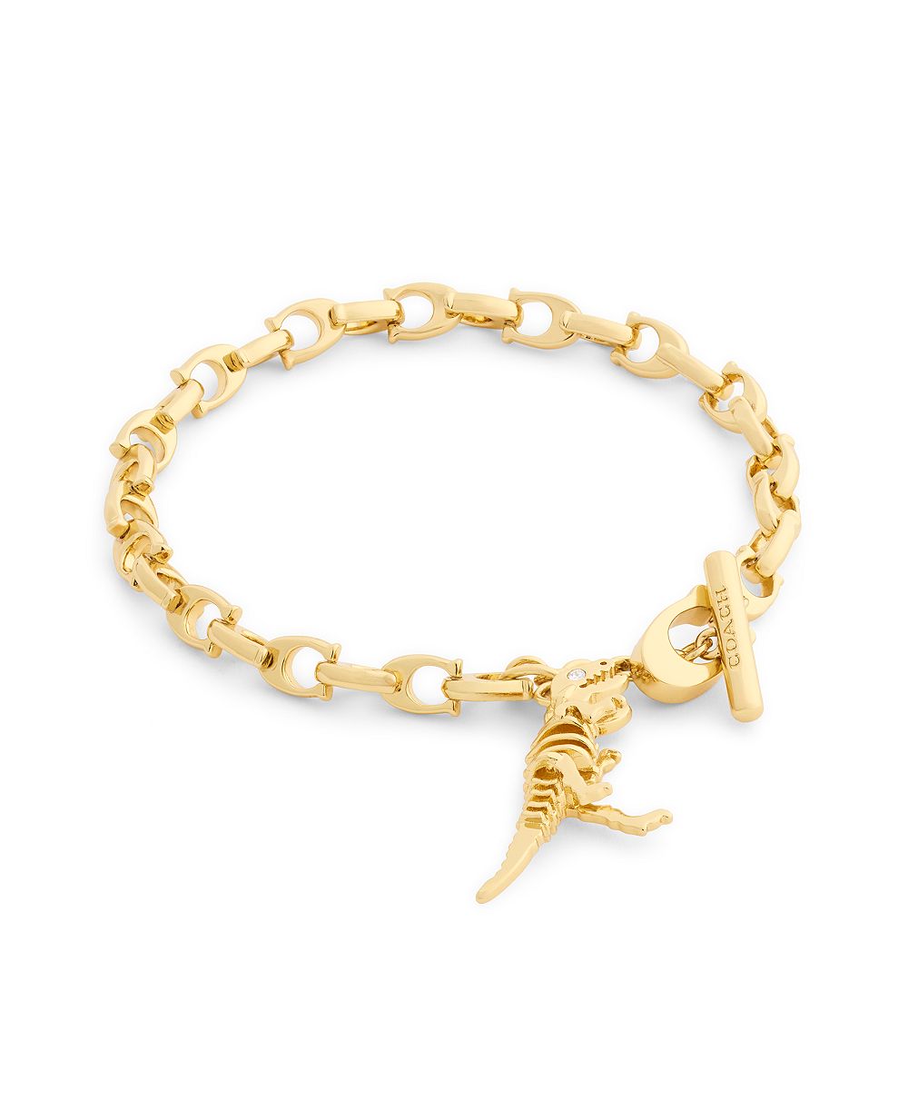 COACH Faux-Stone Skeletal Rexy C Chain Bracelet