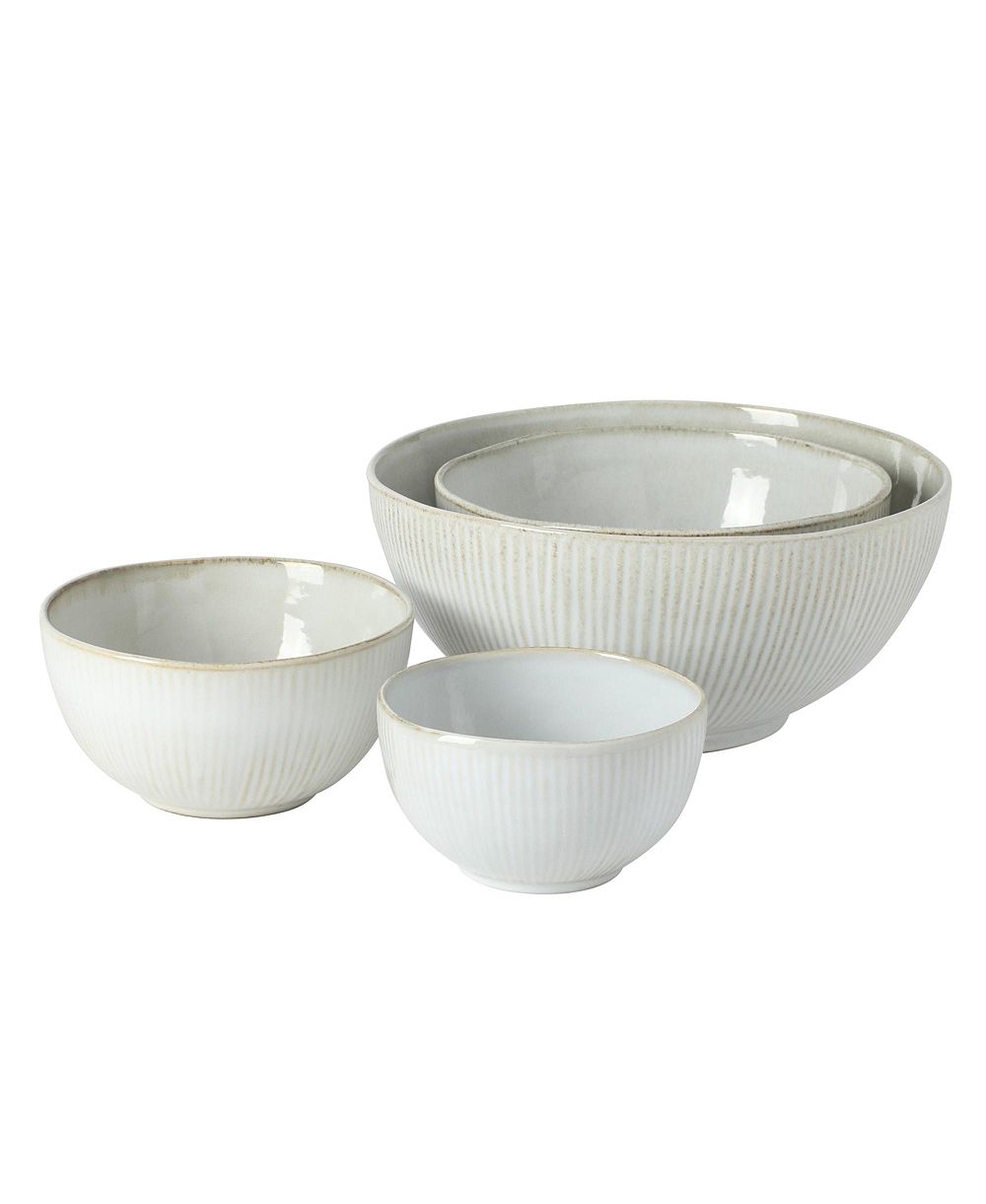 Gibson Home Sandy Pines набор из 4 мисок Nesting, круглая керамика для смешивания и подачи