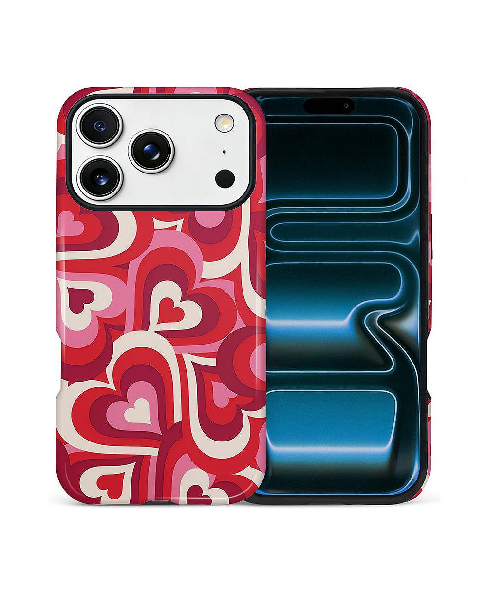 Чехол GONEZ для iPhone 17 Pro 2-in-1 Dual-Layer Shockproof Protection Cute Heart Print
