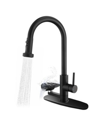 PHYING 3 in 1 Kitchen Faucet with Press Type Glass Rinser High Arc Pull Down Sprayer Faucet 3 Function Spray Mode  Finish Modern Kitchen Sink Fixt