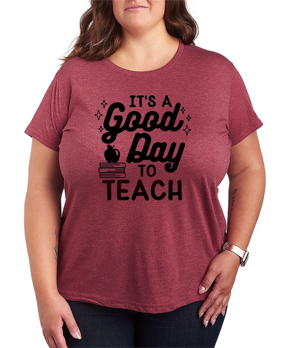 Hybrid Apparel Plus Size Its Good Day to Teach Graphic T-Shirt