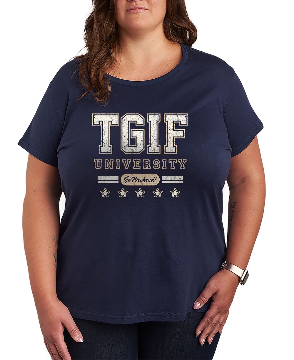 Hybrid Apparel Plus Size TGIF University Graphic T-Shirt