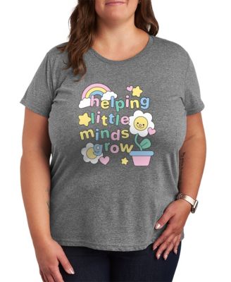 Hybrid Apparel Plus Size Helping Little Minds Grow Graphic T-Shirt