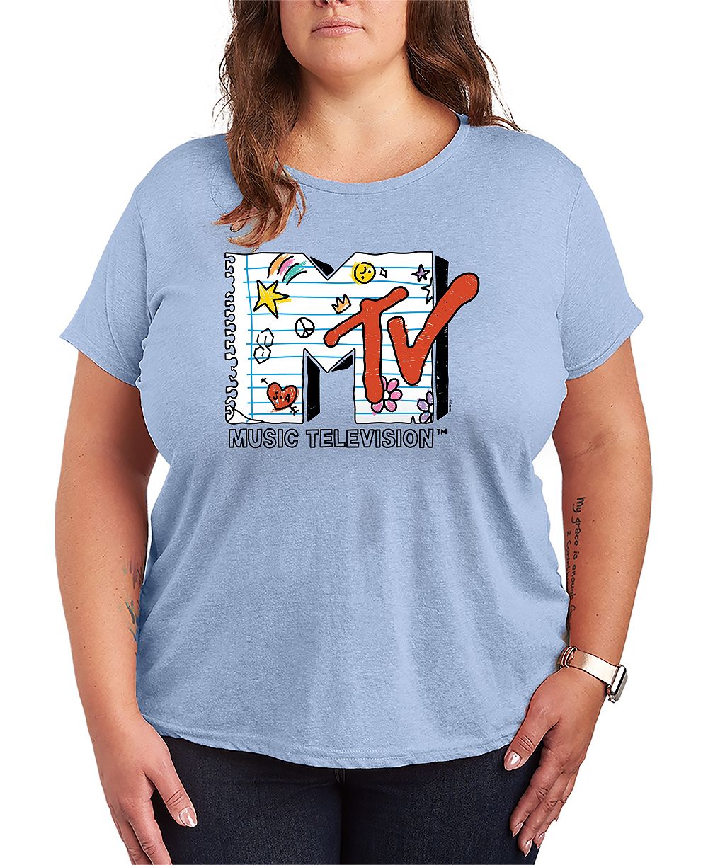 Hybrid Apparel Plus Size MTV Notebook Logo Graphic T-Shirt