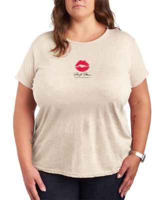 Hybrid Apparel Plus Size Футболка Marilyn Monroe Lipstick Kiss Graphic