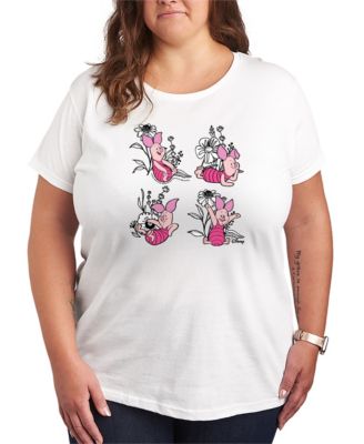 Hybrid Apparel Plus Size футболка с графическим принтом Winnie The Pooh Piglet Flowers