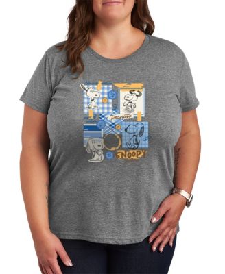 Hybrid Apparel Plus Size Peanuts Snoopy Fashion Sketchbook Graphic T-Shirt