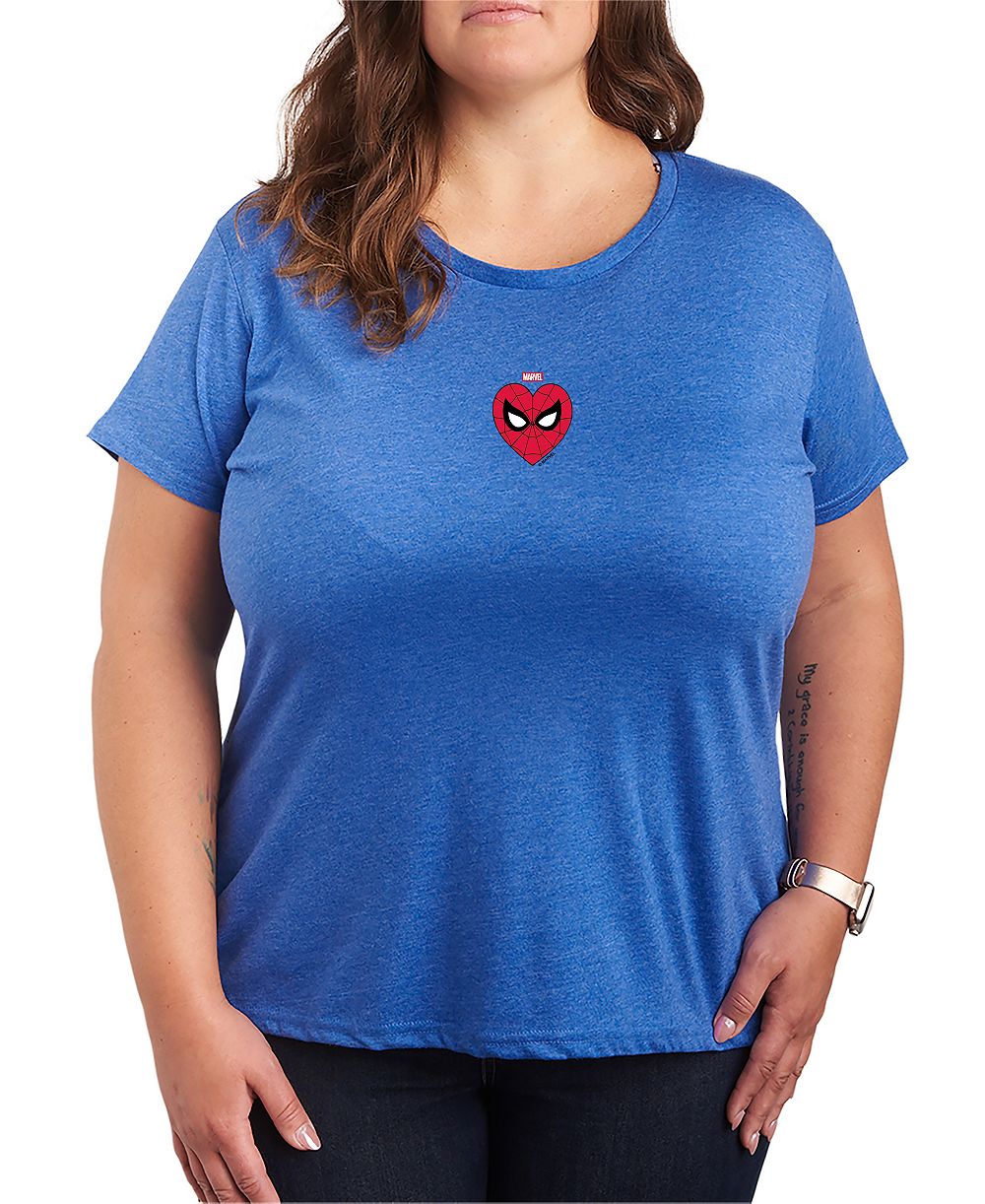 Hybrid Apparel Plus Size Spider-Man Heart Graphic T-Shirt