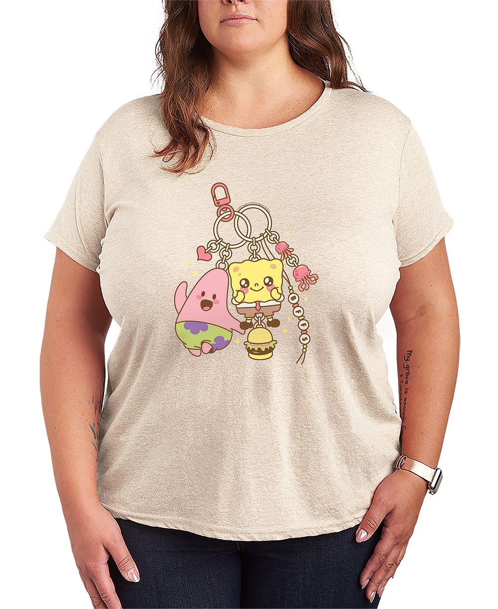 Футболка Hybrid Apparel Plus Size SpongeBob SquarePants Kawaii Keychain Graphic