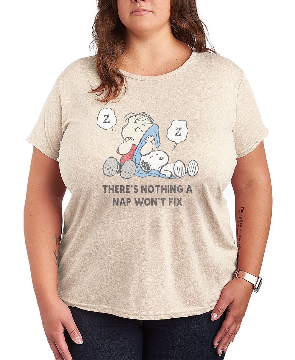Hybrid Apparel Plus Size Peanuts Linus Snoopy Nap Graphic T-Shirt