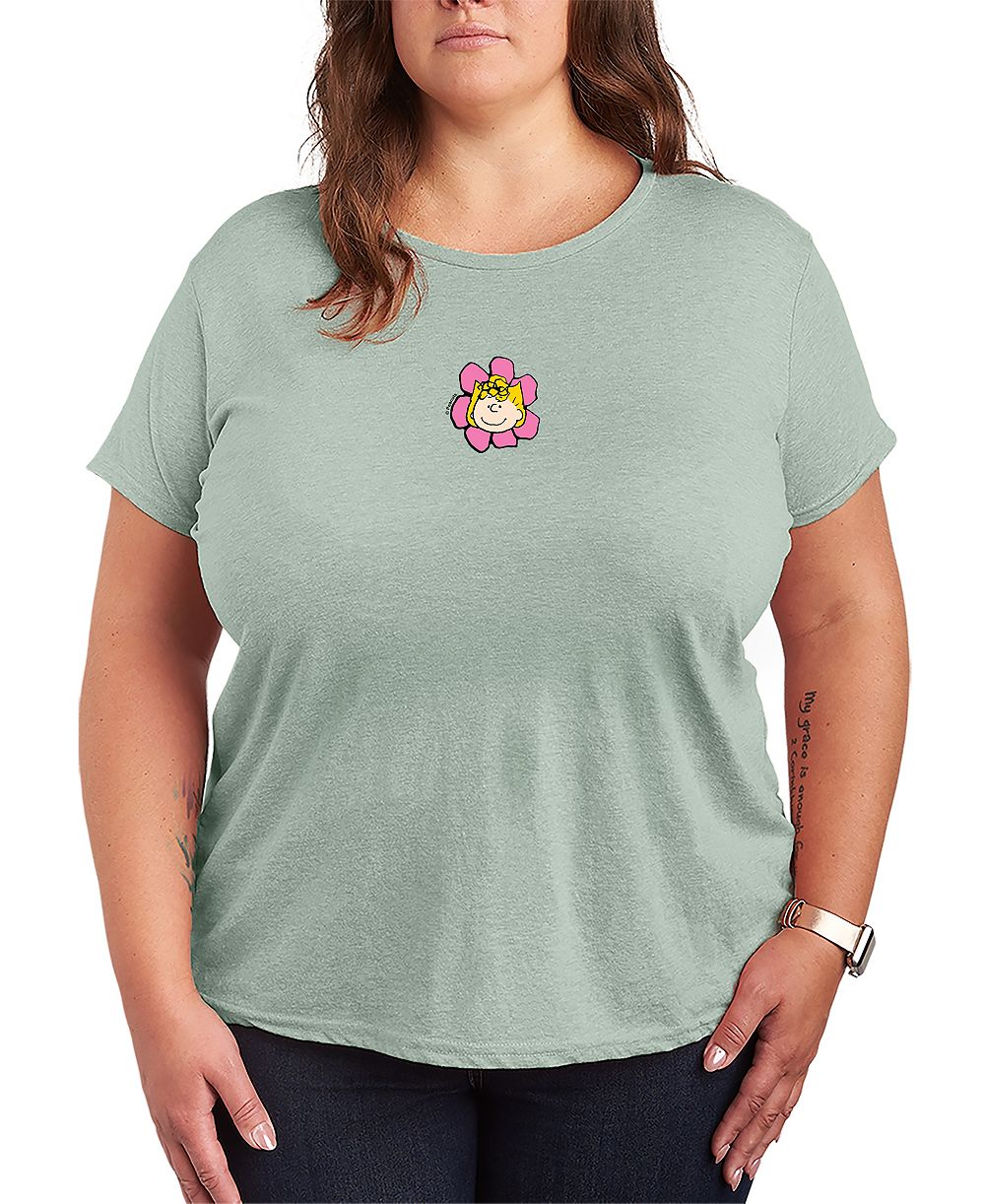 Hybrid Apparel Plus Size Peanuts Sally Flower Graphic T-Shirt