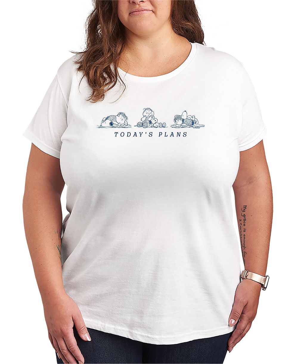 Hybrid Apparel Футболка Plus Size Peanuts Snoopy and Linus с графическим принтом
