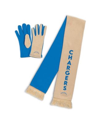 Женский набор WEAR by Erin Andrews Los Angeles Chargers Tonal Microcheck Scarf Glove Set