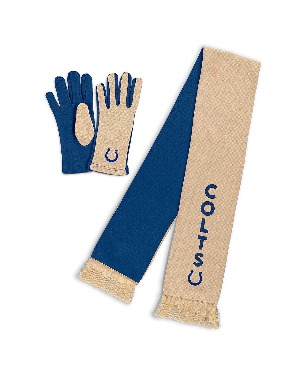 WEAR by Erin Andrews Women's Indianapolis Colts Tonal Microcheck Scarf Glove Set