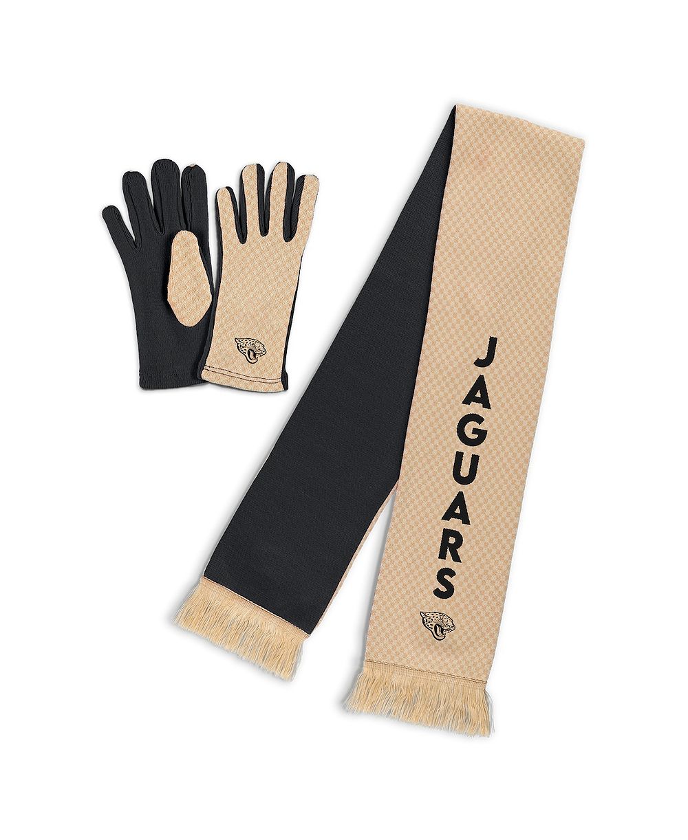Женский набор WEAR by Erin Andrews Jacksonville Jaguars Tonal Microcheck Scarf Glove Set