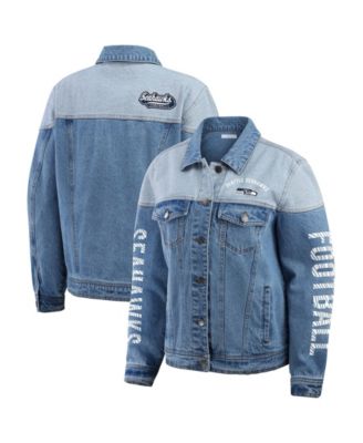 Женская джинсовая куртка WEAR by Erin Andrews Seattle Seahawks Full-Button