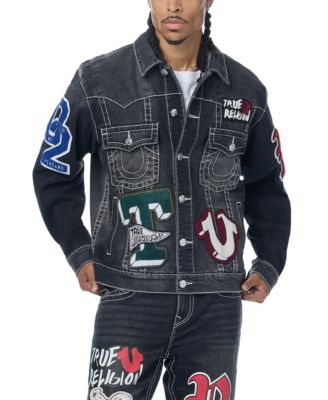 True Religion Men's Jimmy Oversized Denim Patch Jacket