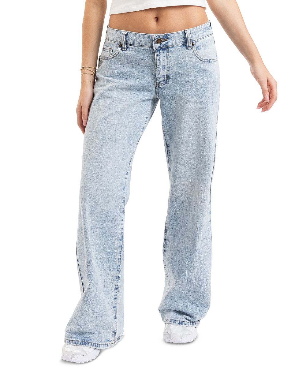 EM + CASS Juniors' Low-Rise Wide-Leg Jeans