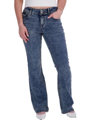 EM + CASS Juniors' Mid-Rise Flare Jeans