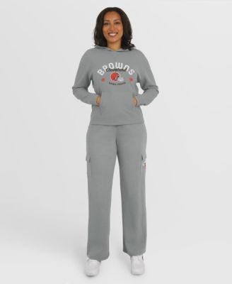 Женский комплект WEAR by Erin Andrews 2-piece Gray Cleveland Browns с вафельной вязкой, худи и брюками