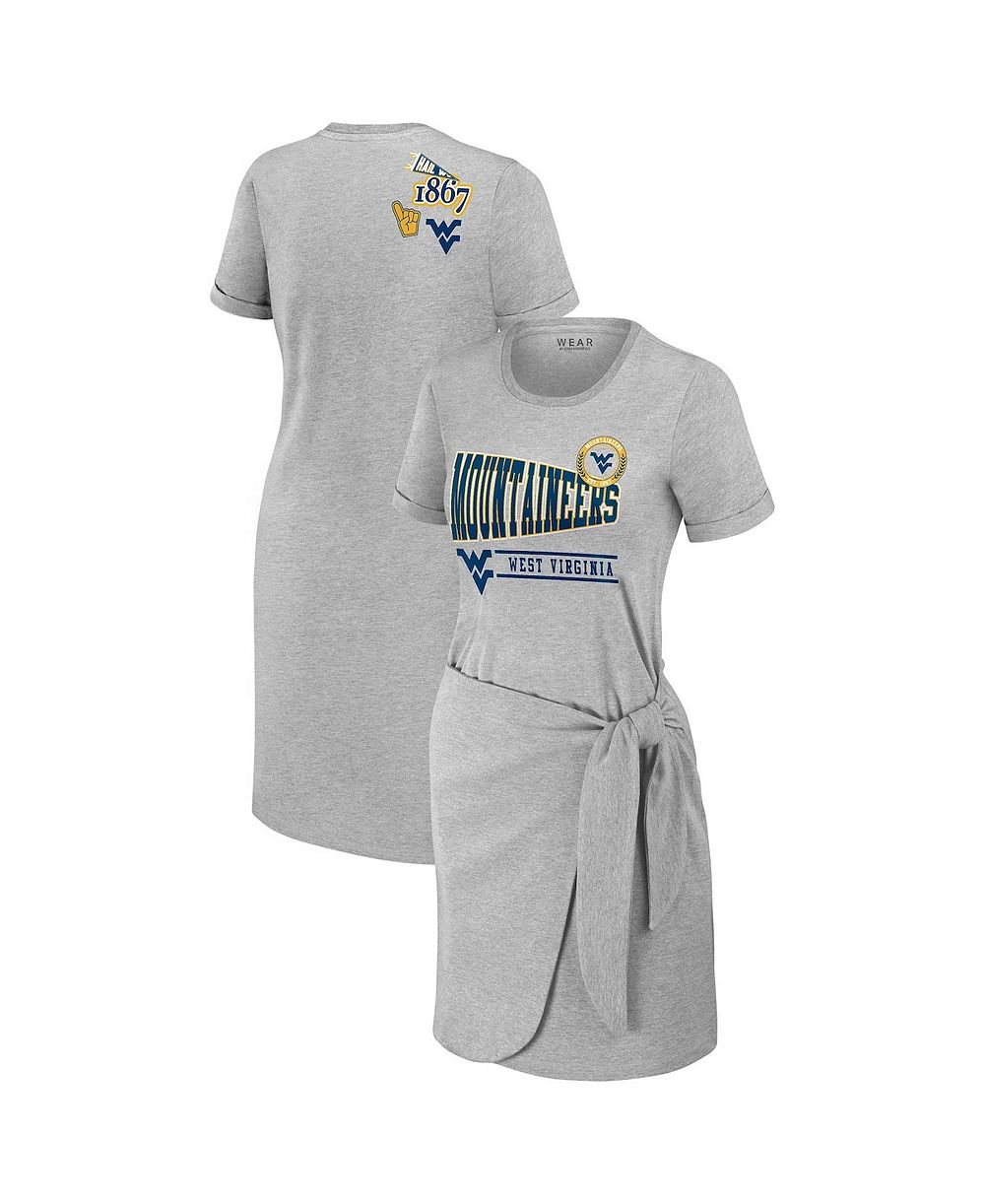 Женское платье-футболка WEAR by Erin Andrews Heather Gray с принтом West Virginia Mountaineers