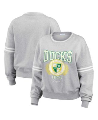 WEAR by Erin Andrews Женский пуловер с полосками Oregon Ducks светло-серого цвета