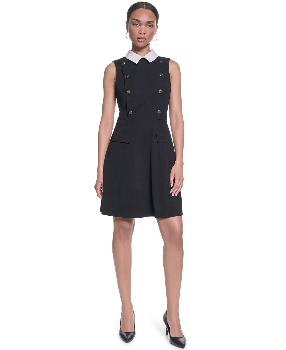 KARL LAGERFELD PARIS Women's Collared A-line Dress